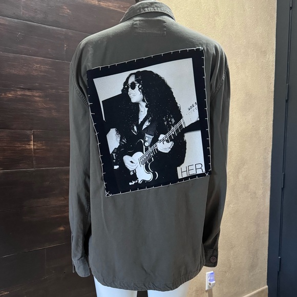 H.E.R. Utility Jacket Army Green Distressed Oversized The Normal Brand Jacket - Picture 7 of 8
